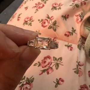 BP Silver and Clear Gemstone Ring